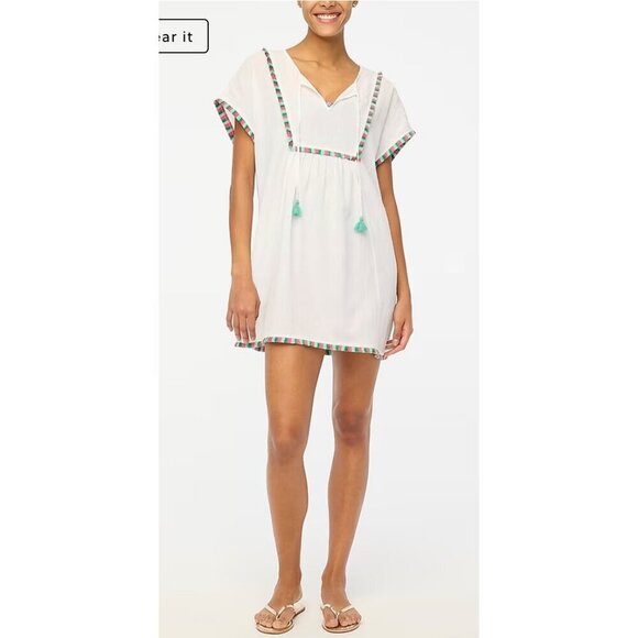 J. Crew Factory Other - J.Crew $90 Womens Fringed Beach Tunic White Size L G4885